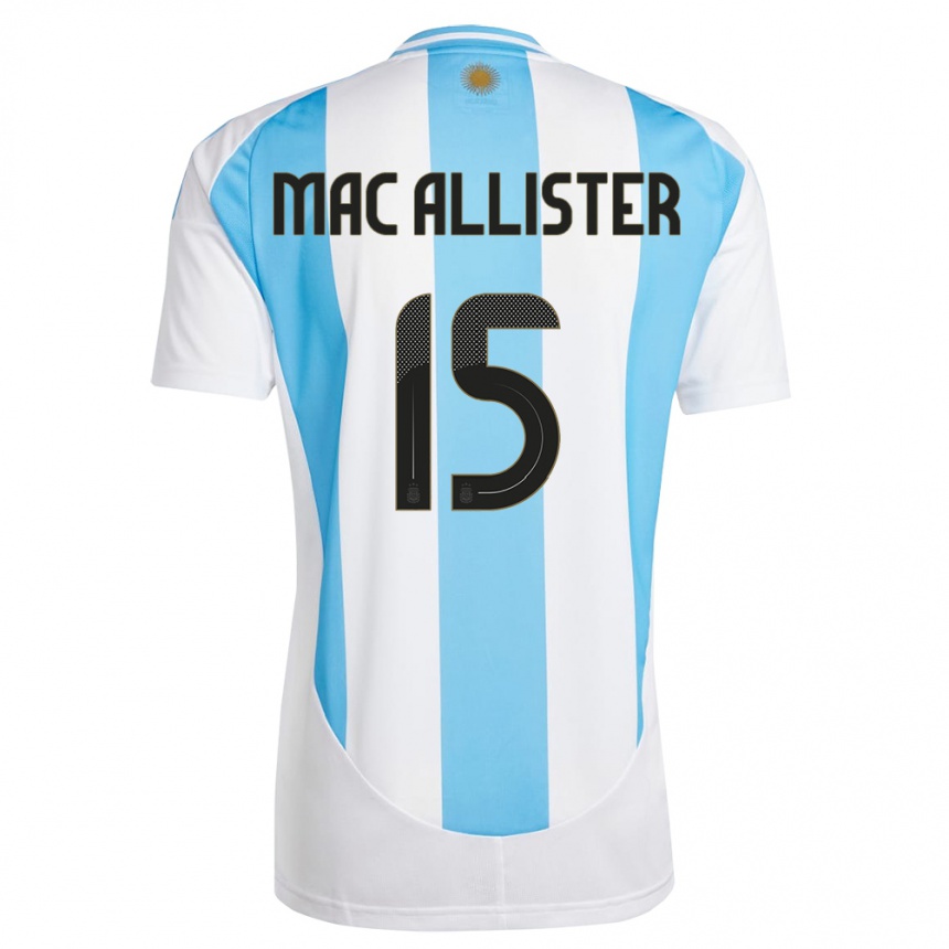 Kids Football Argentina Alexis Mac Allister #15 White Blue Home Jersey 24-26 T-Shirt Canada