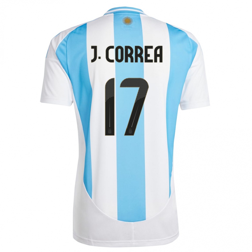 Kids Football Argentina Joaquin Correa #17 White Blue Home Jersey 24-26 T-Shirt Canada