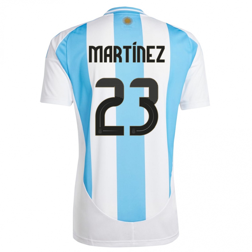 Kids Football Argentina Emiliano Martinez #23 White Blue Home Jersey 24-26 T-Shirt Canada