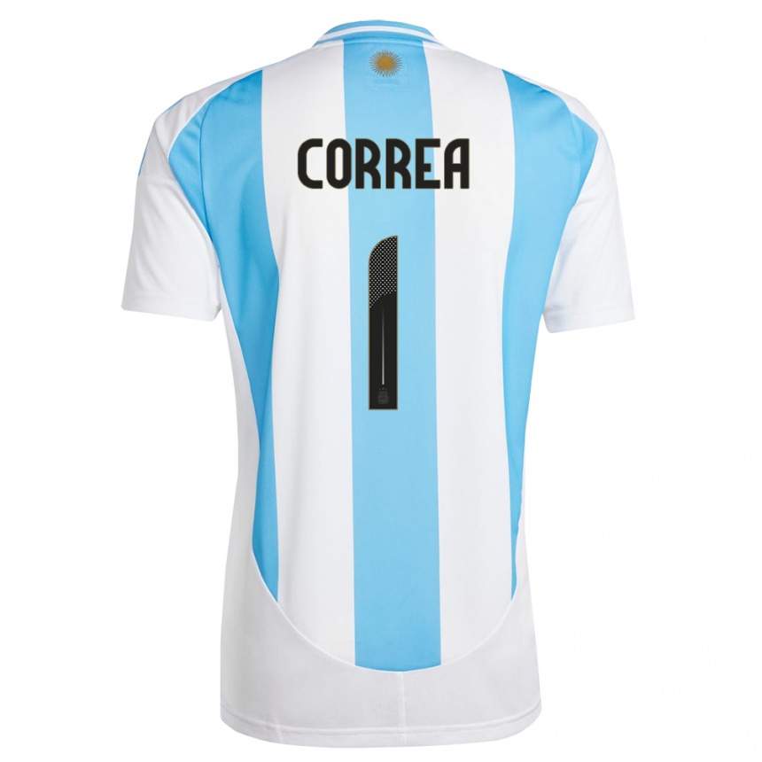 Kids Football Argentina Vanina Correa #1 White Blue Home Jersey 24-26 T-Shirt Canada