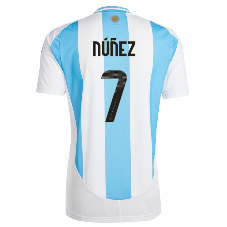 Kids Football Argentina Romina Nunez #7 White Blue Home Jersey 24-26 T-Shirt Canada