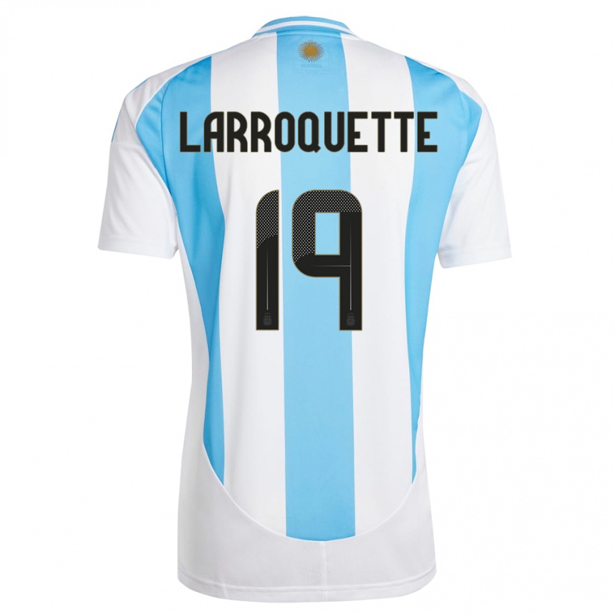 Kids Football Argentina Mariana Larroquette #19 White Blue Home Jersey 24-26 T-Shirt Canada