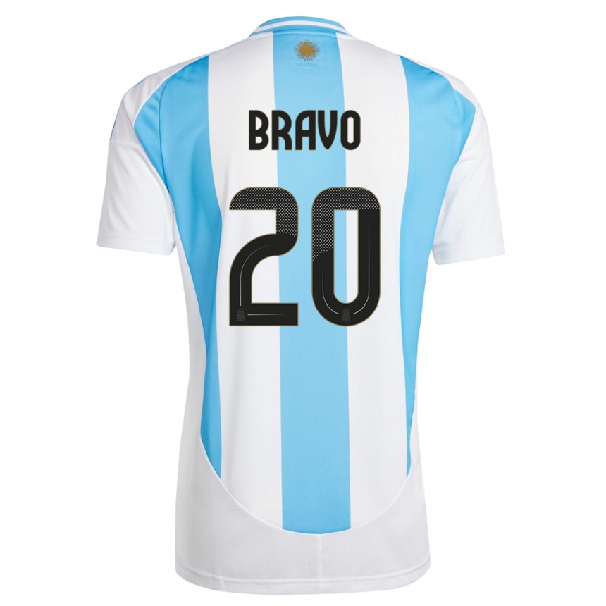 Kids Football Argentina Ruth Bravo #20 White Blue Home Jersey 24-26 T-Shirt Canada