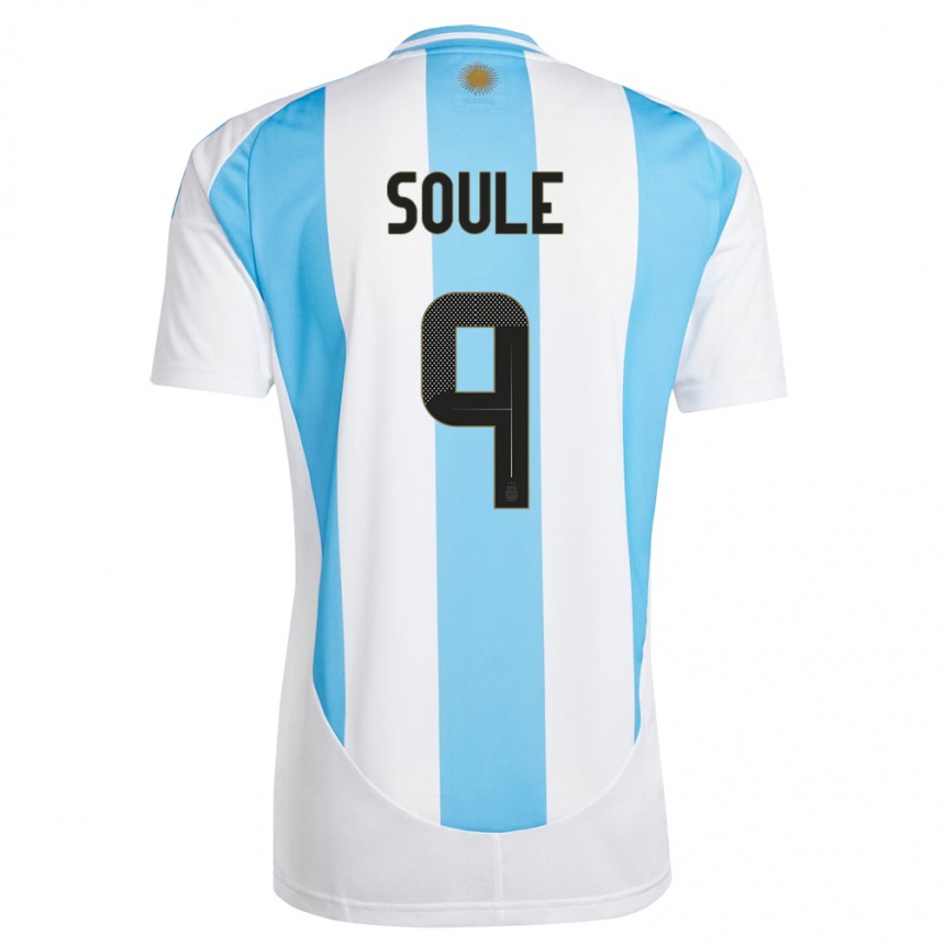 Kids Football Argentina Matias Soule #9 White Blue Home Jersey 24-26 T-Shirt Canada