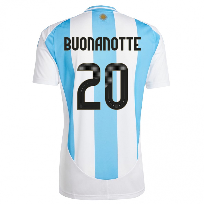 Kids Football Argentina Facundo Buonanotte #20 White Blue Home Jersey 24-26 T-Shirt Canada