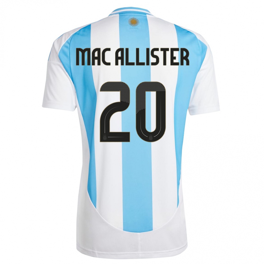 Kids Football Argentina Alexis Mac Allister #20 White Blue Home Jersey 24-26 T-Shirt Canada