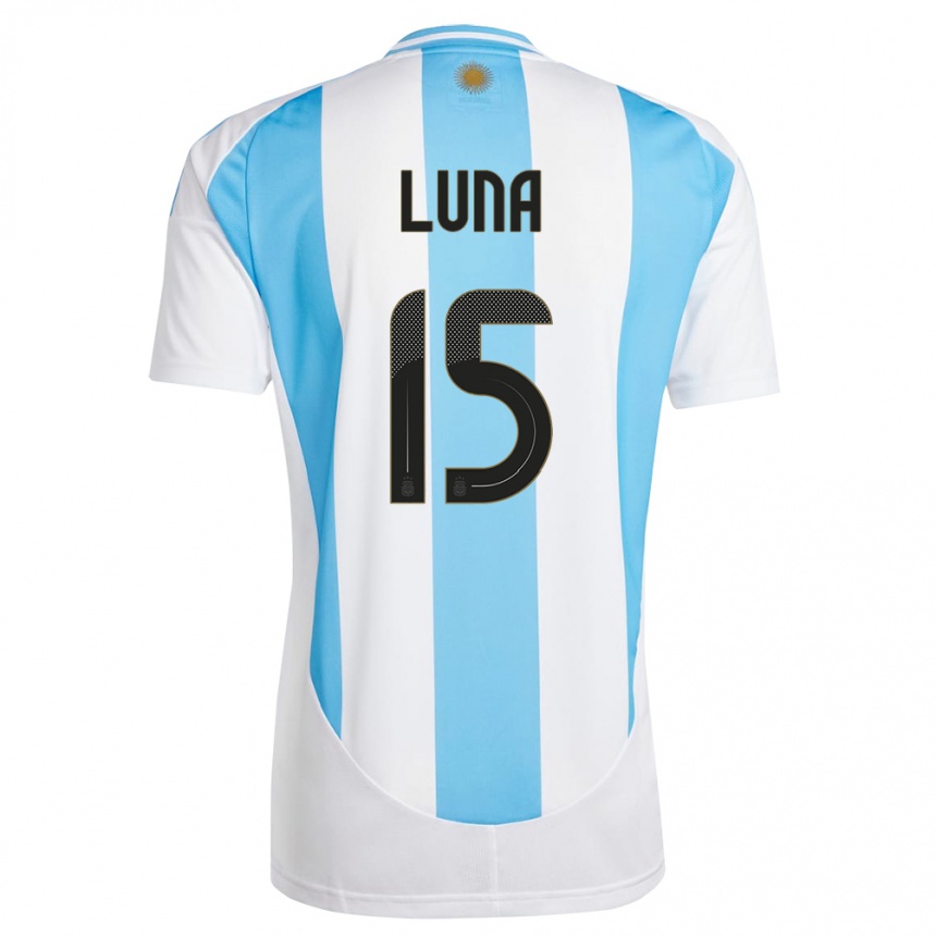 Kids Football Argentina Alex Luna #15 White Blue Home Jersey 24-26 T-Shirt Canada