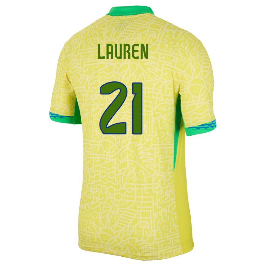 Kids Football Brazil Lauren Costa #21 Yellow Home Jersey 24-26 T-Shirt Canada