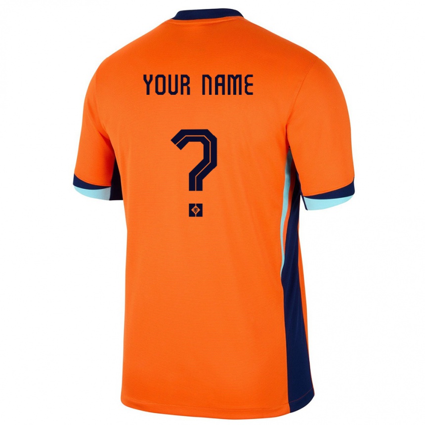 Kids Football Netherlands Your Name #0 Orange Home Jersey 24-26 T-Shirt Canada