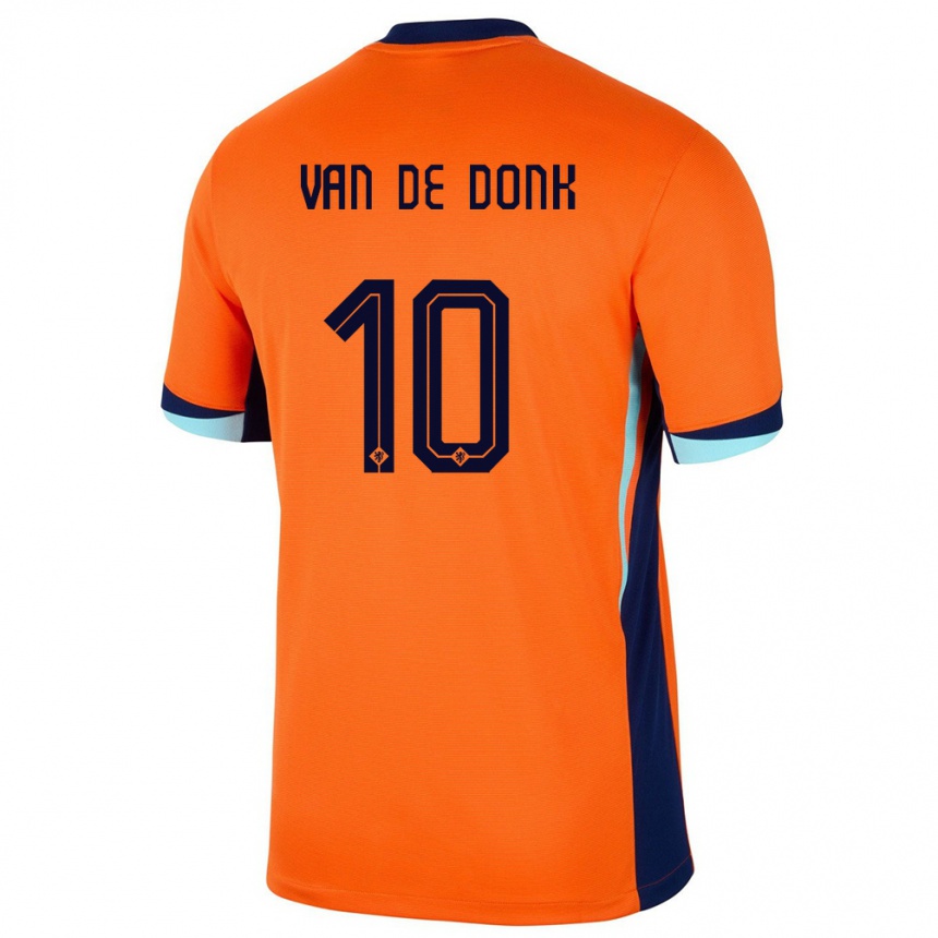 Kids Football Netherlands Danielle Van De Donk #10 Orange Home Jersey 24-26 T-Shirt Canada