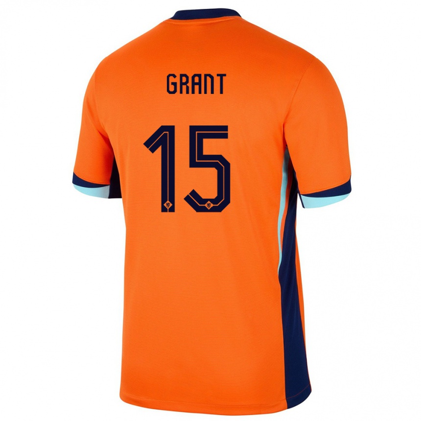 Kids Football Netherlands Chasity Grant #15 Orange Home Jersey 24-26 T-Shirt Canada