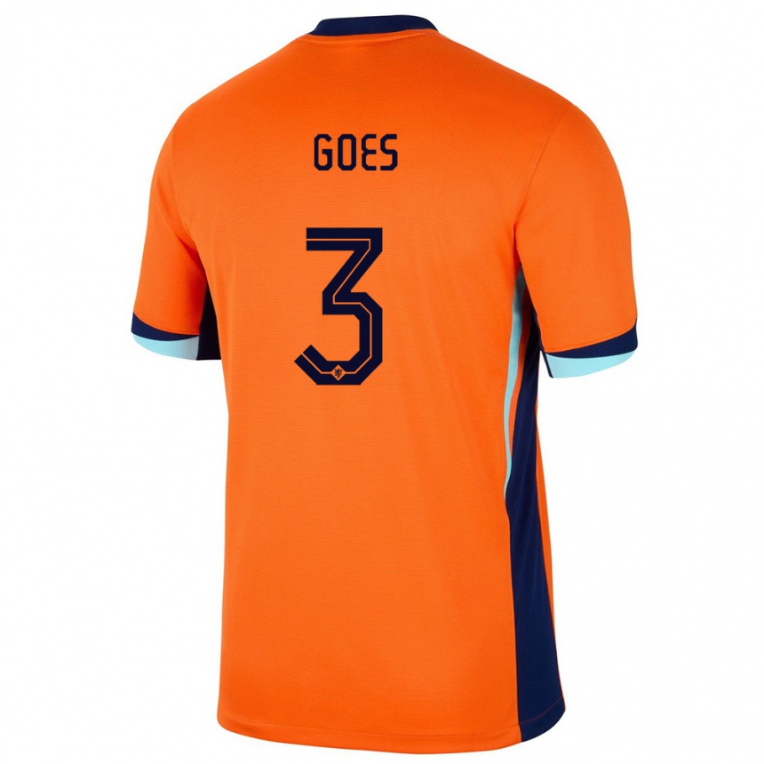 Kids Football Netherlands Wouter Goes #3 Orange Home Jersey 24-26 T-Shirt Canada