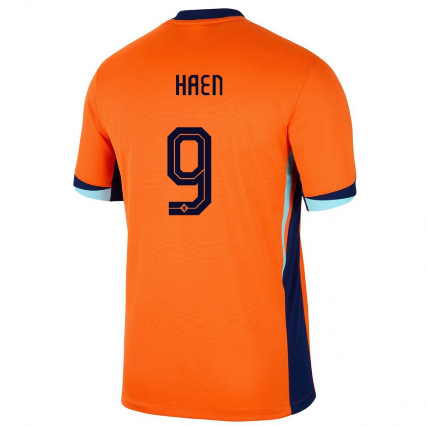 Kids Football Netherlands Devin Haen #9 Orange Home Jersey 24-26 T-Shirt Canada