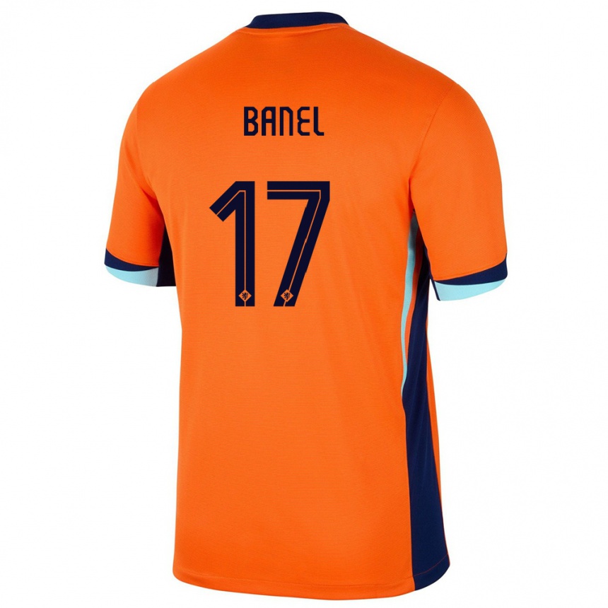 Kids Football Netherlands Jaydon Banel #17 Orange Home Jersey 24-26 T-Shirt Canada