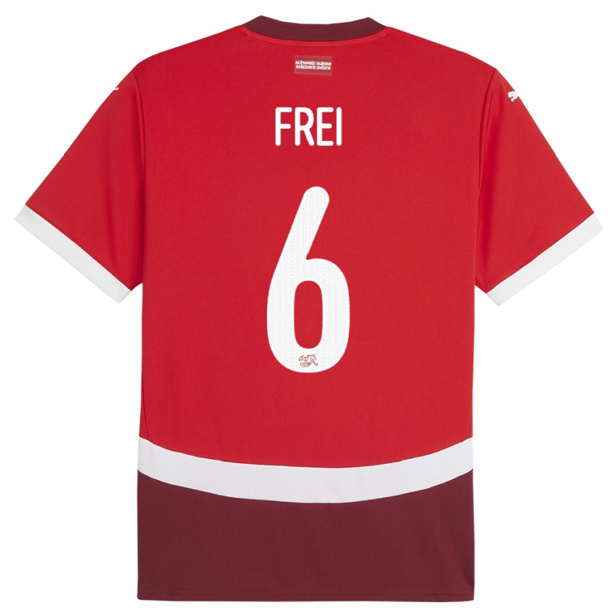 Kids Football Switzerland Fabian Frei #6 Red Home Jersey 24-26 T-Shirt Canada