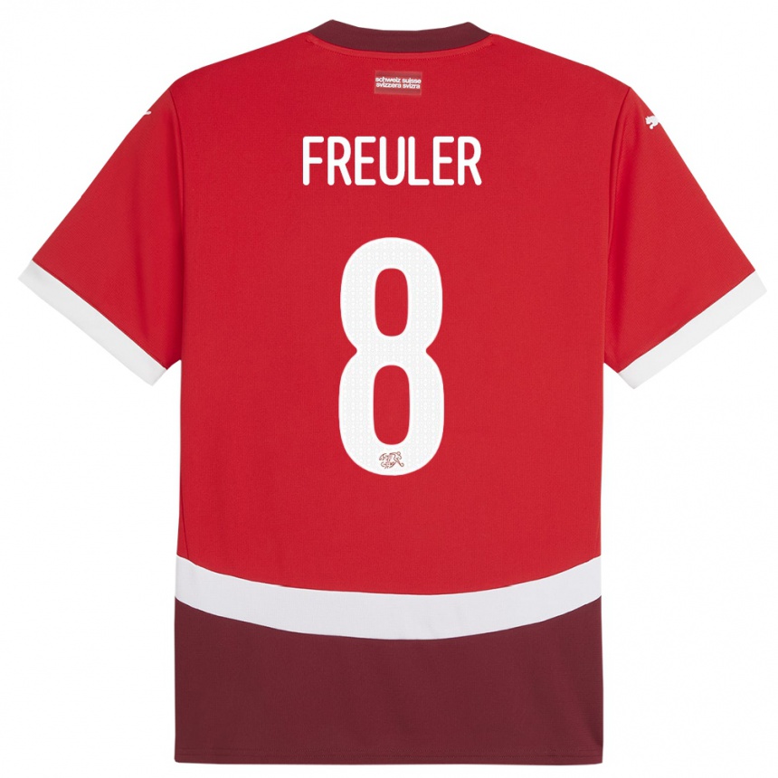 Kids Football Switzerland Remo Freuler #8 Red Home Jersey 24-26 T-Shirt Canada