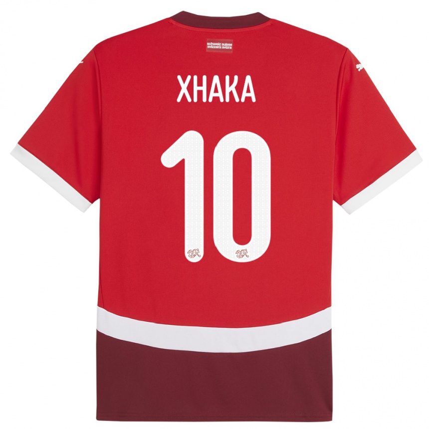 Kids Football Switzerland Granit Xhaka #10 Red Home Jersey 24-26 T-Shirt Canada