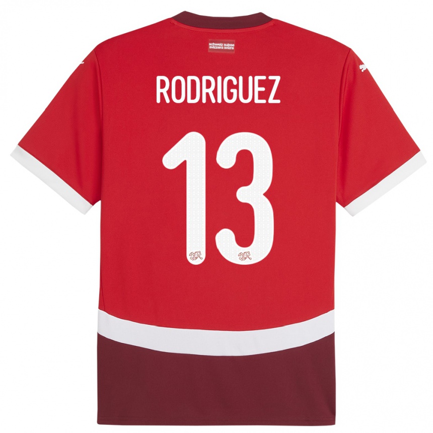 Kids Football Switzerland Ricardo Rodriguez #13 Red Home Jersey 24-26 T-Shirt Canada