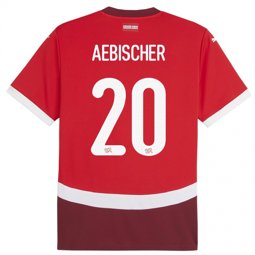 Kids Football Switzerland Michel Aebischer #20 Red Home Jersey 24-26 T-Shirt Canada