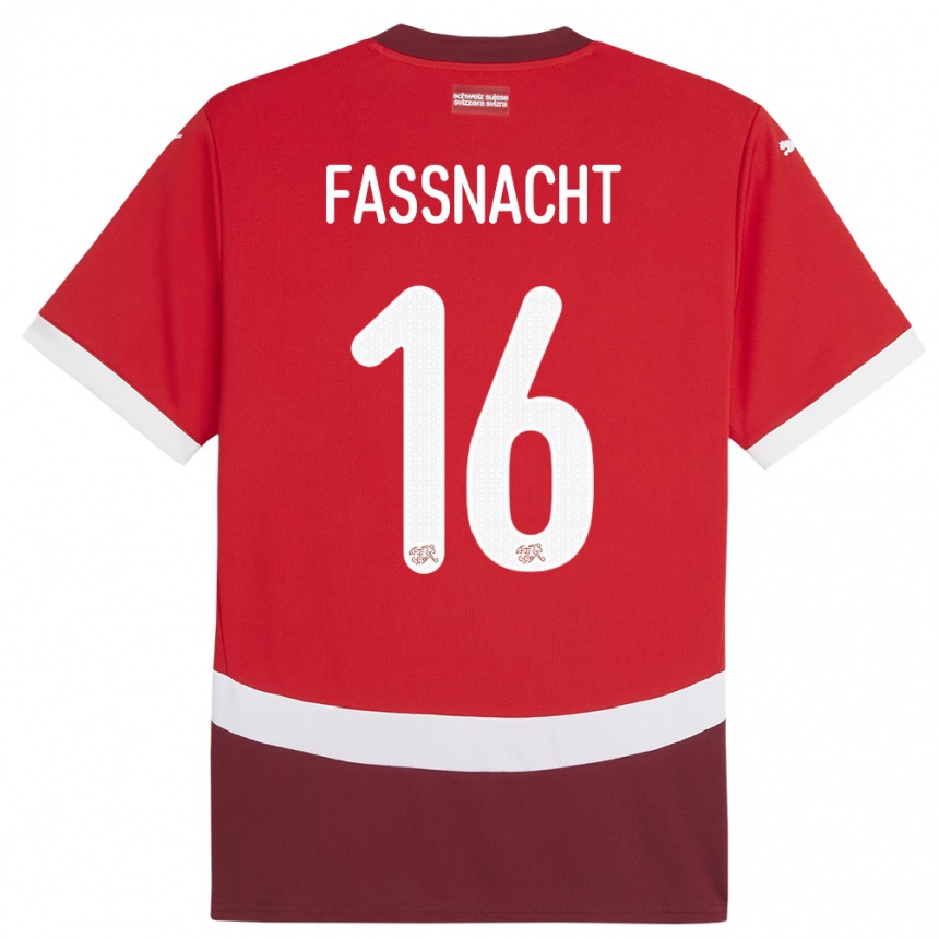 Kids Football Switzerland Christian Fassnacht #16 Red Home Jersey 24-26 T-Shirt Canada