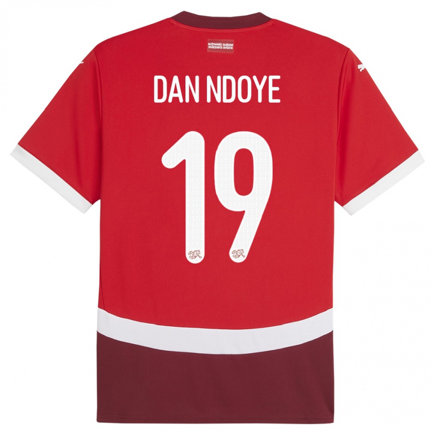 Kids Football Switzerland Dan Ndoye #19 Red Home Jersey 24-26 T-Shirt Canada