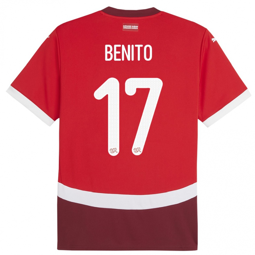 Kids Football Switzerland Loris Benito #17 Red Home Jersey 24-26 T-Shirt Canada