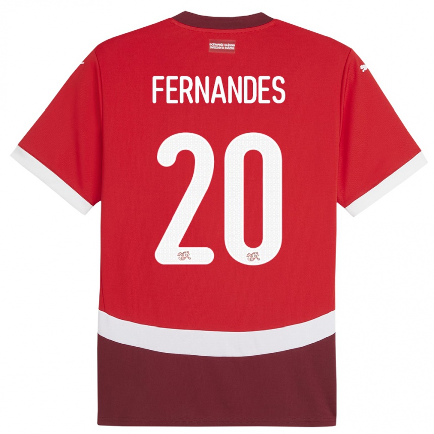 Kids Football Switzerland Edimilson Fernandes #20 Red Home Jersey 24-26 T-Shirt Canada