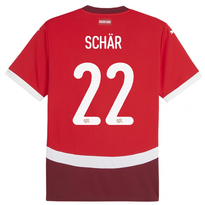 Kids Football Switzerland Fabian Schar #22 Red Home Jersey 24-26 T-Shirt Canada