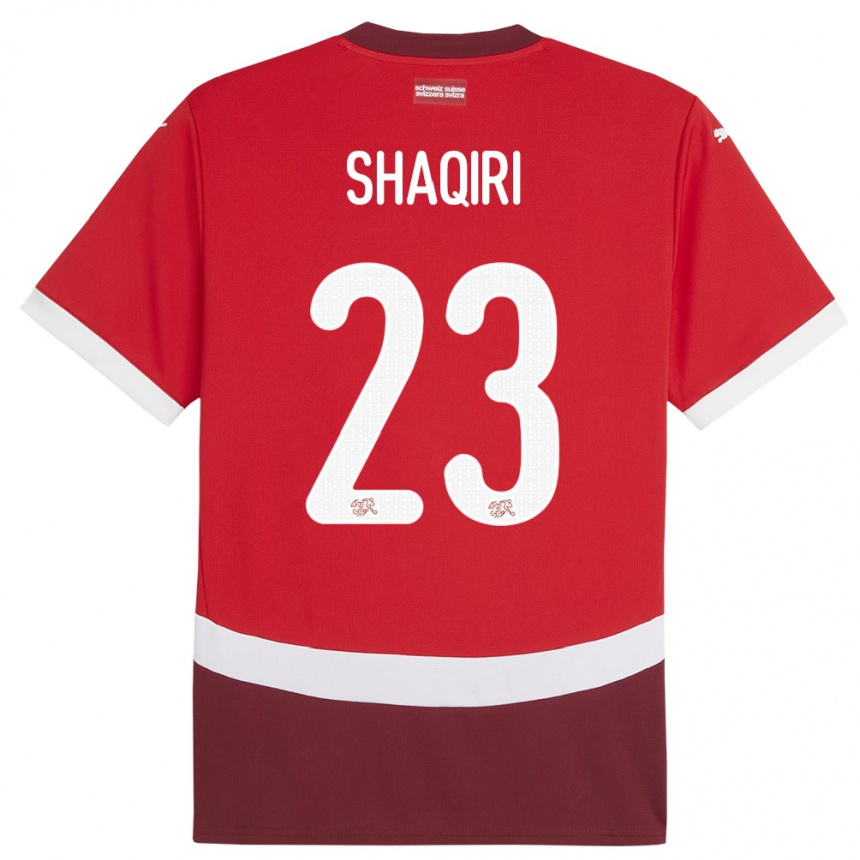 Kids Football Switzerland Xherdan Shaqiri #23 Red Home Jersey 24-26 T-Shirt Canada