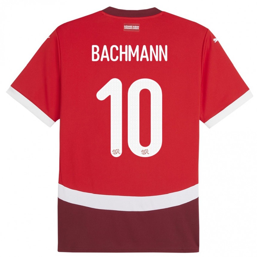 Kids Football Switzerland Ramona Bachmann #10 Red Home Jersey 24-26 T-Shirt Canada