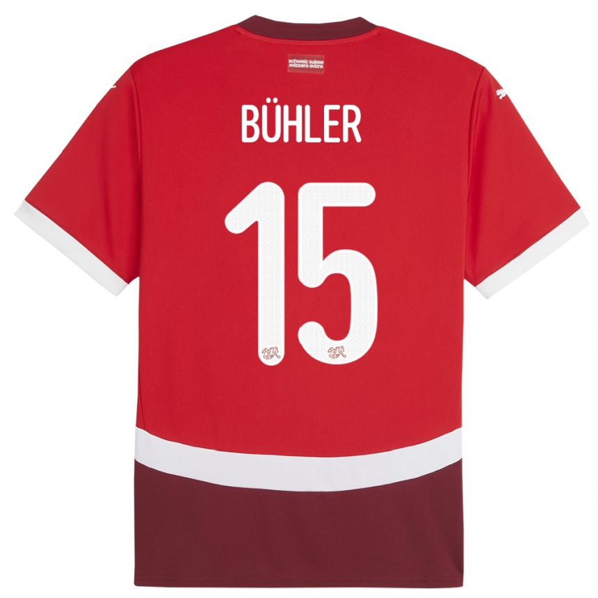 Kids Football Switzerland Luana Buhler #15 Red Home Jersey 24-26 T-Shirt Canada