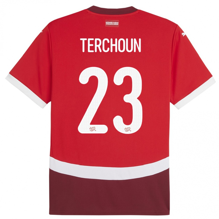 Kids Football Switzerland Meriame Terchoun #23 Red Home Jersey 24-26 T-Shirt Canada