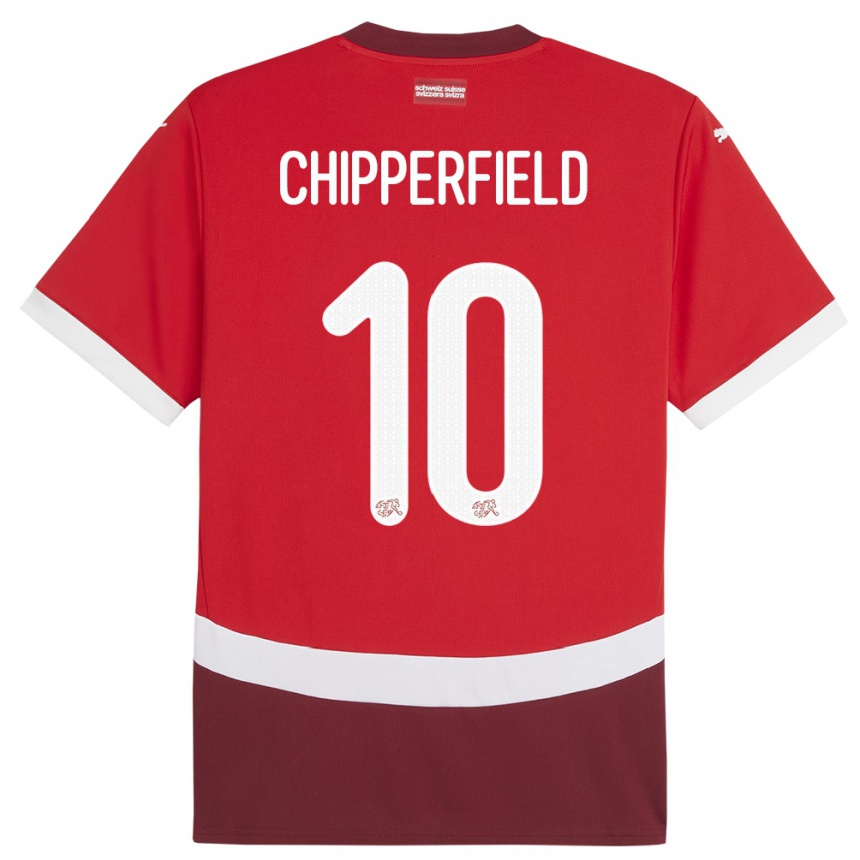 Kids Football Switzerland Liam Chipperfield #10 Red Home Jersey 24-26 T-Shirt Canada