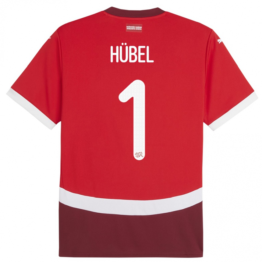 Kids Football Switzerland Marvin Hubel #1 Red Home Jersey 24-26 T-Shirt Canada