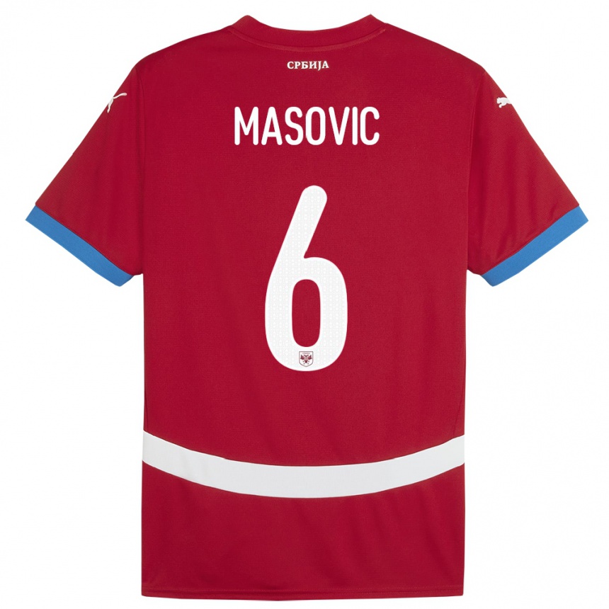 Kids Football Serbia Erhan Masovic #6 Red Home Jersey 24-26 T-Shirt Canada