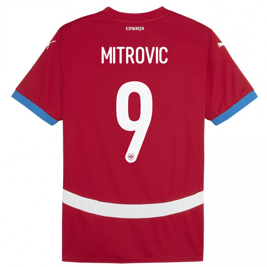 Kids Football Serbia Aleksandar Mitrovic #9 Red Home Jersey 24-26 T-Shirt Canada