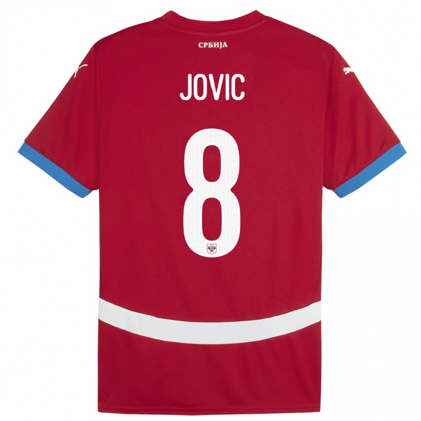 Kids Football Serbia Luka Jovic #8 Red Home Jersey 24-26 T-Shirt Canada