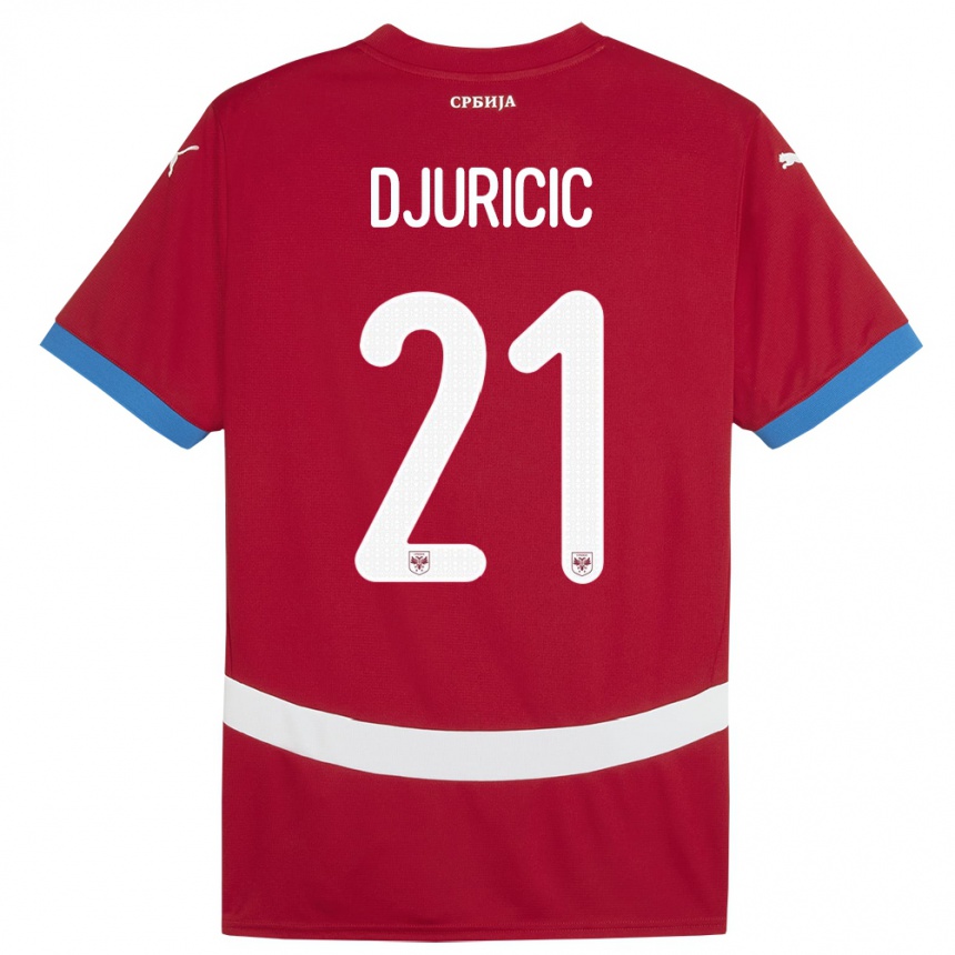 Kids Football Serbia Filip Djuricic #21 Red Home Jersey 24-26 T-Shirt Canada