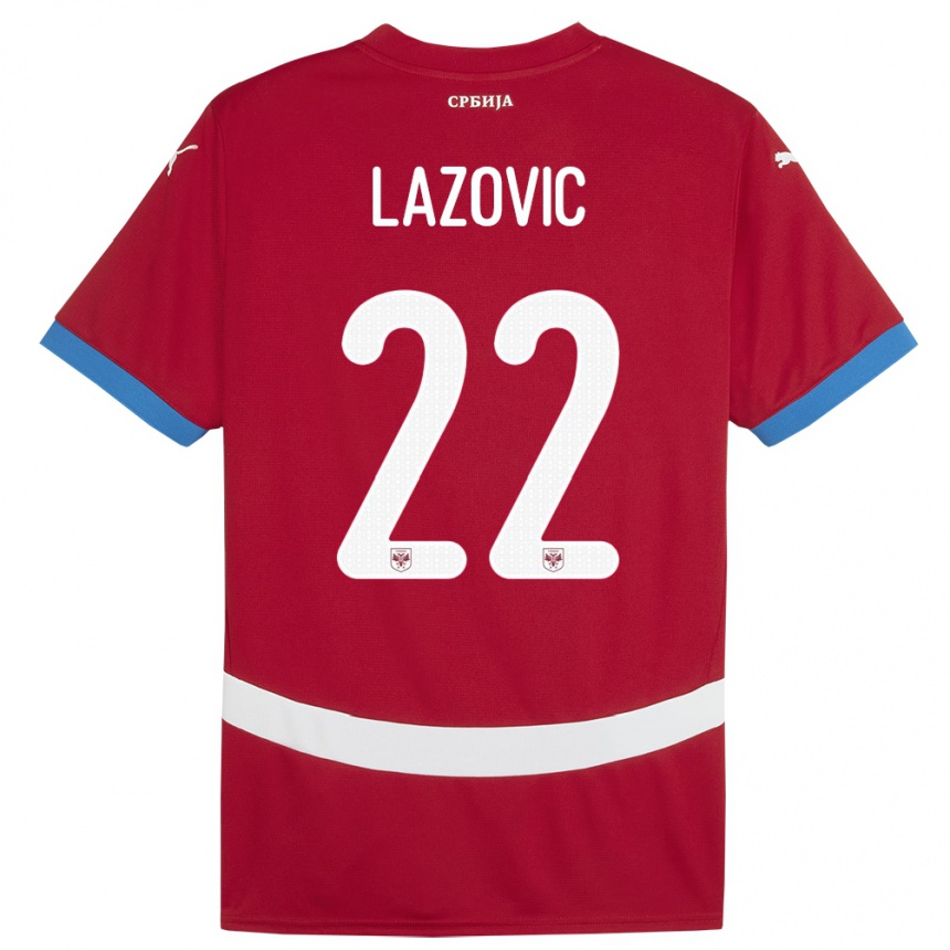 Kids Football Serbia Darko Lazovic #22 Red Home Jersey 24-26 T-Shirt Canada