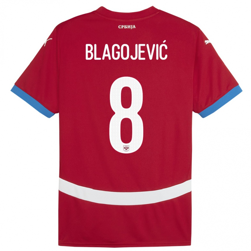 Kids Football Serbia Dina Blagojevic #8 Red Home Jersey 24-26 T-Shirt Canada