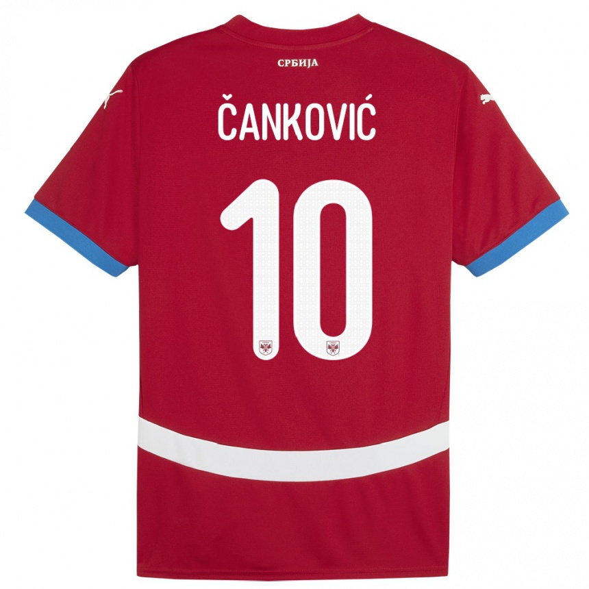 Kids Football Serbia Jelena Cankovic #10 Red Home Jersey 24-26 T-Shirt Canada