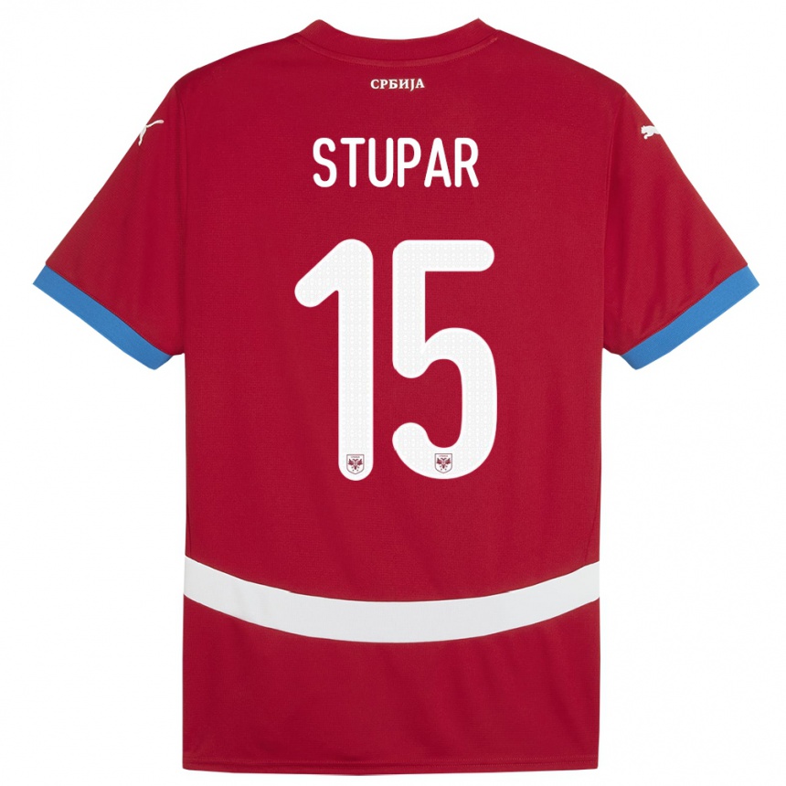 Kids Football Serbia Zivana Stupar #15 Red Home Jersey 24-26 T-Shirt Canada