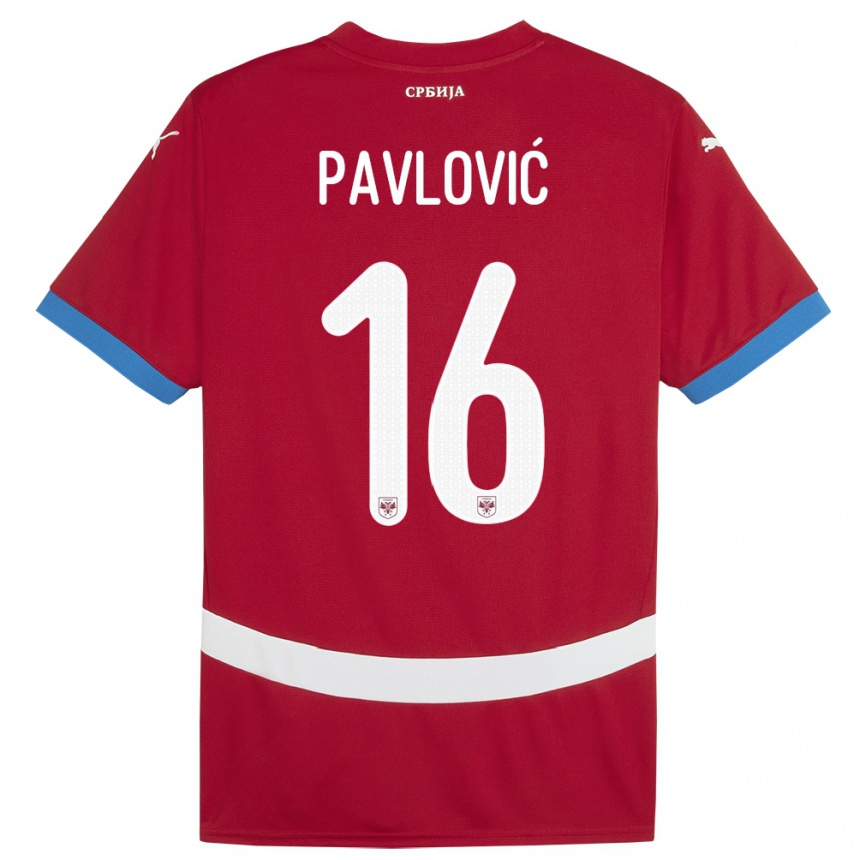 Kids Football Serbia Sara Pavlovic #16 Red Home Jersey 24-26 T-Shirt Canada