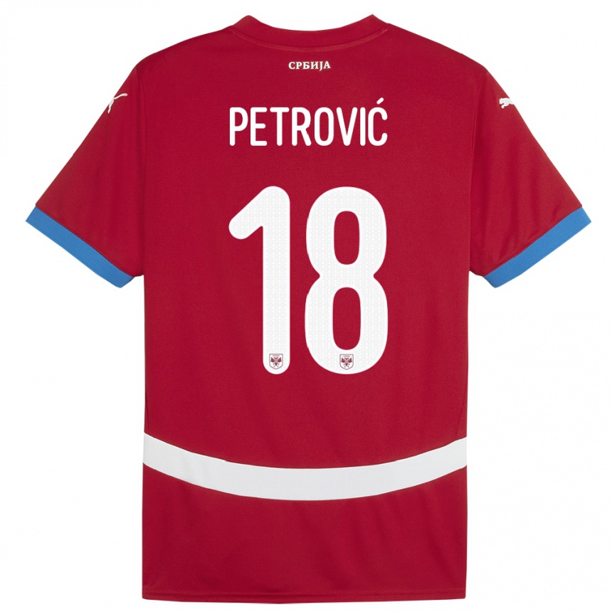 Kids Football Serbia Emilija Petrovic #18 Red Home Jersey 24-26 T-Shirt Canada