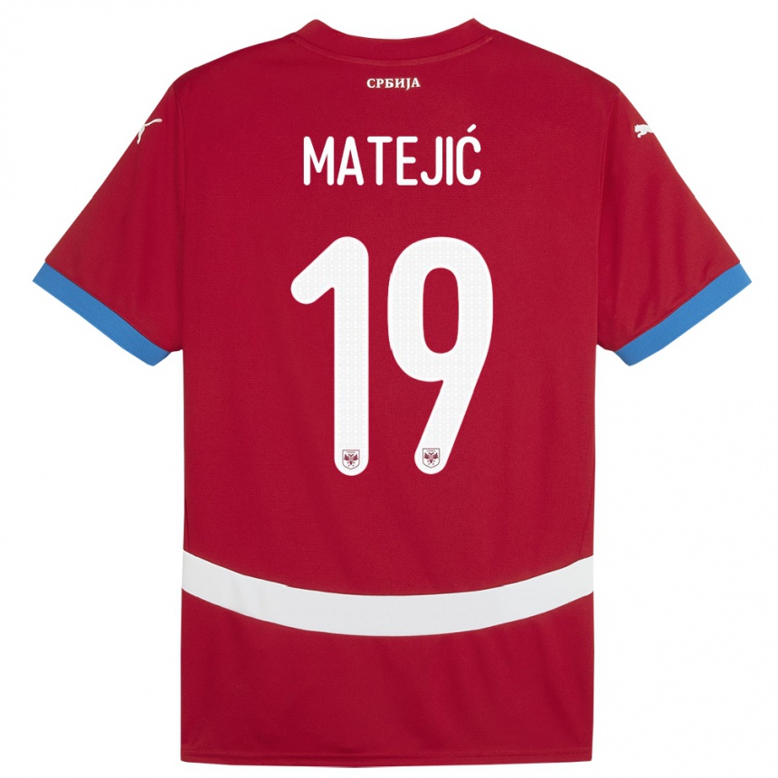 Kids Football Serbia Nina Matejic #19 Red Home Jersey 24-26 T-Shirt Canada