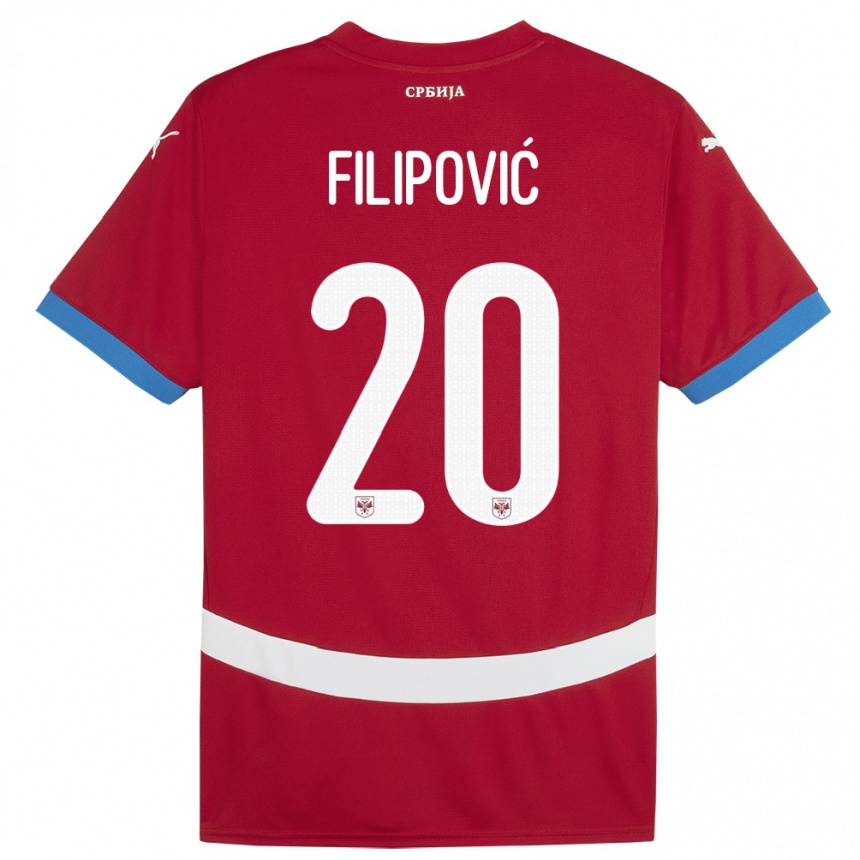 Kids Football Serbia Tijana Filipovic #20 Red Home Jersey 24-26 T-Shirt Canada