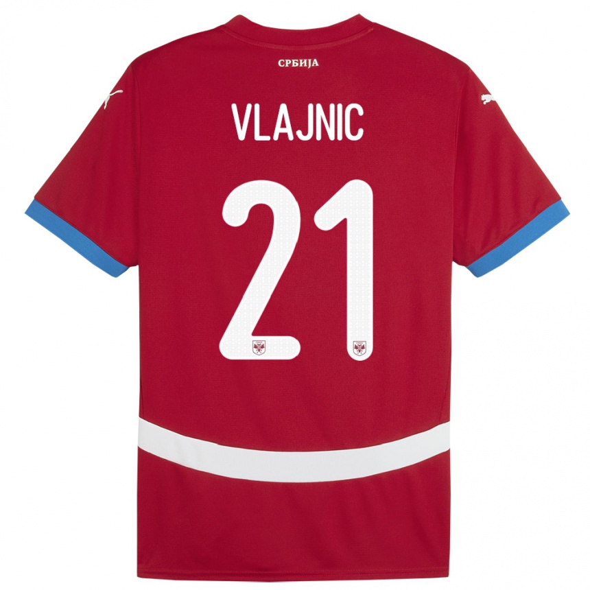 Kids Football Serbia Tyla Jay Vlajnic #21 Red Home Jersey 24-26 T-Shirt Canada