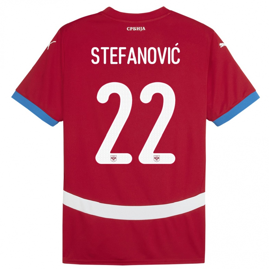 Kids Football Serbia Dejana Stefanovic #22 Red Home Jersey 24-26 T-Shirt Canada