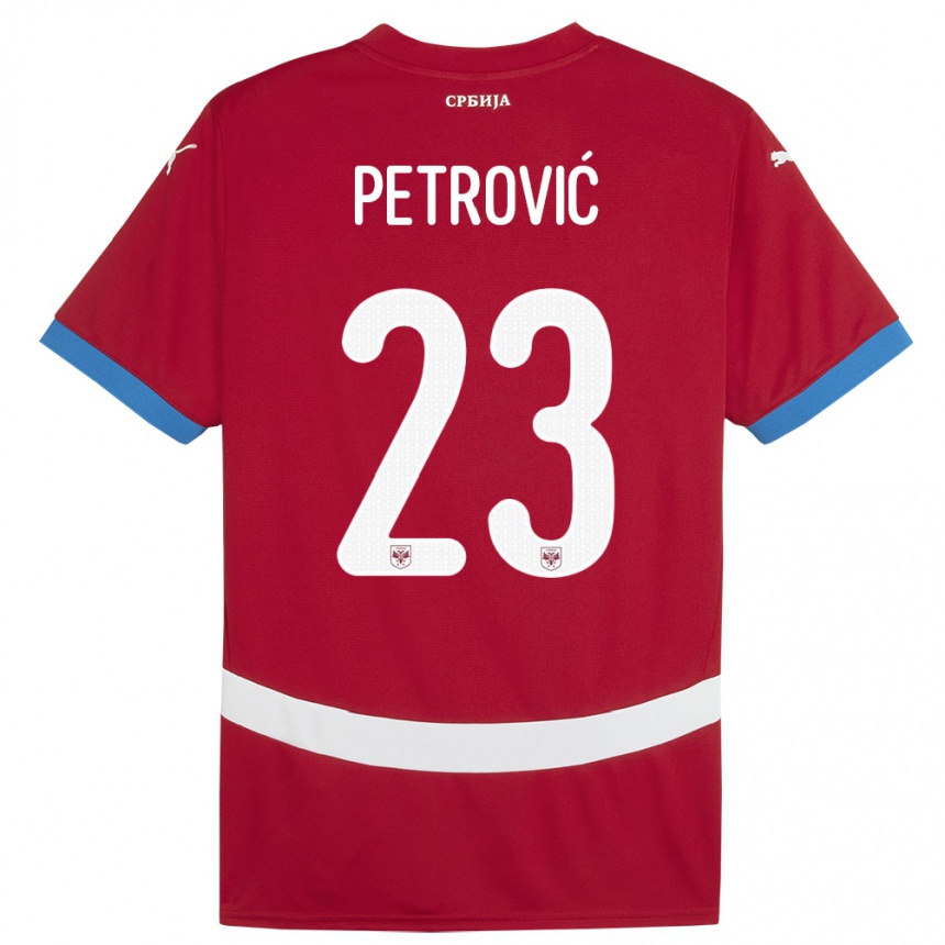 Kids Football Serbia Jovana Petrovic #23 Red Home Jersey 24-26 T-Shirt Canada