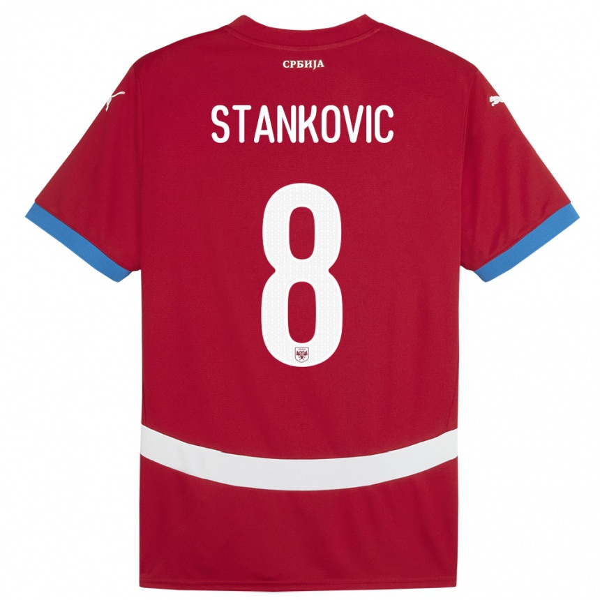 Kids Football Serbia Nikola Stankovic #8 Red Home Jersey 24-26 T-Shirt Canada